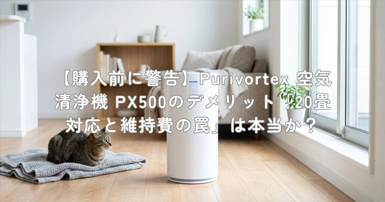 購入前に警告】Purivortex 空気清浄機 PX500のデメリット「20畳対応と