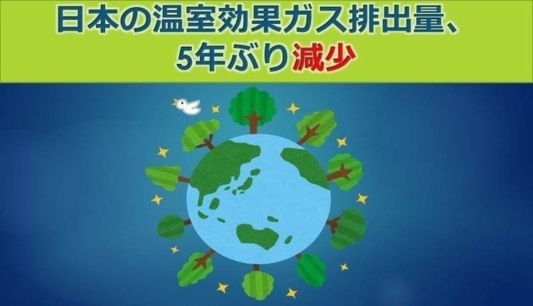 日本の温室効果ガス排出量、５年ぶり減少