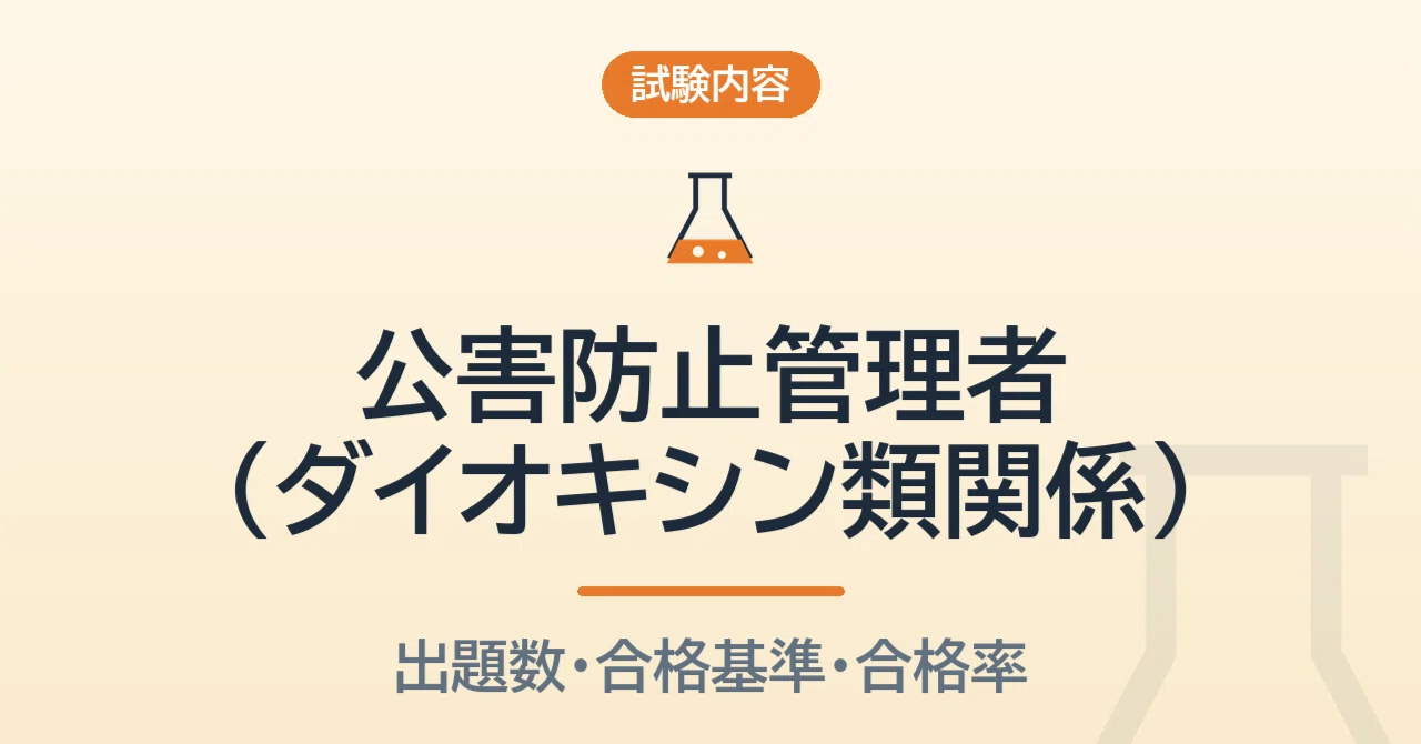 Pollution Control Manager (Dioxins) Exam Content and Pass Rate | 57.8 ...