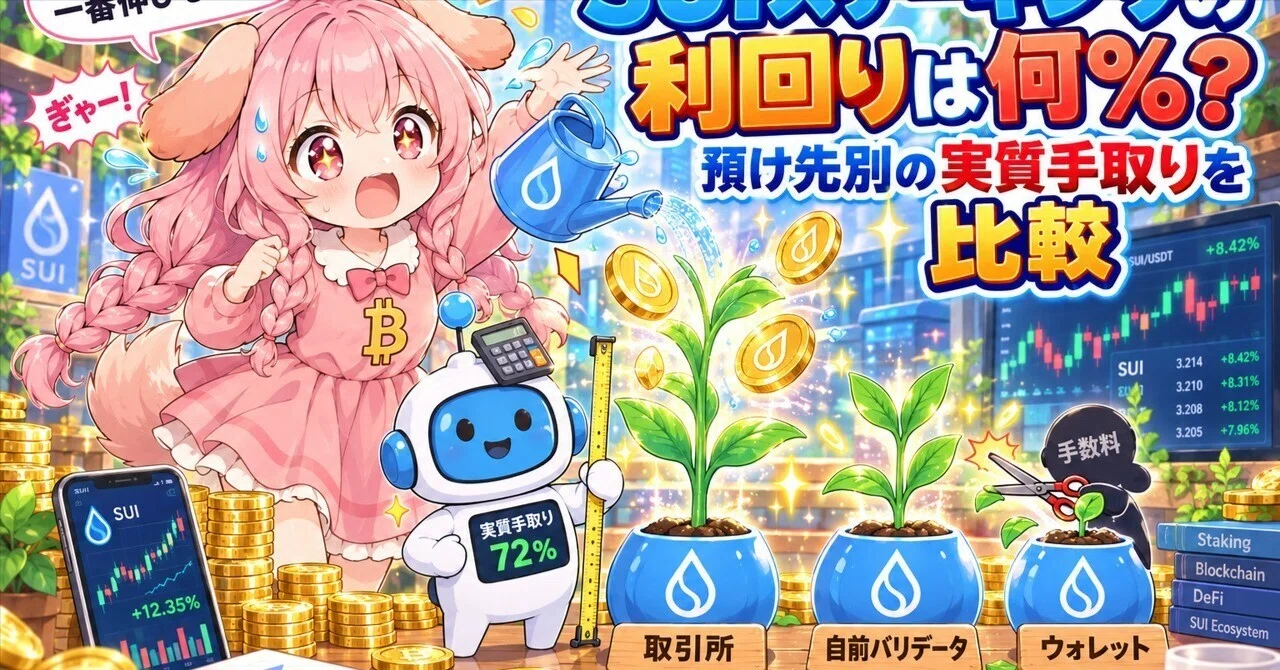 【SUIステーキングの罠】年利3%に群がる養分と、取引所で楽して稼ぐ天才の圧倒的格差