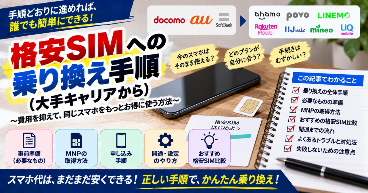 Steps to Switch to a Low-Cost SIM (from Major Carriers)｜ほしや