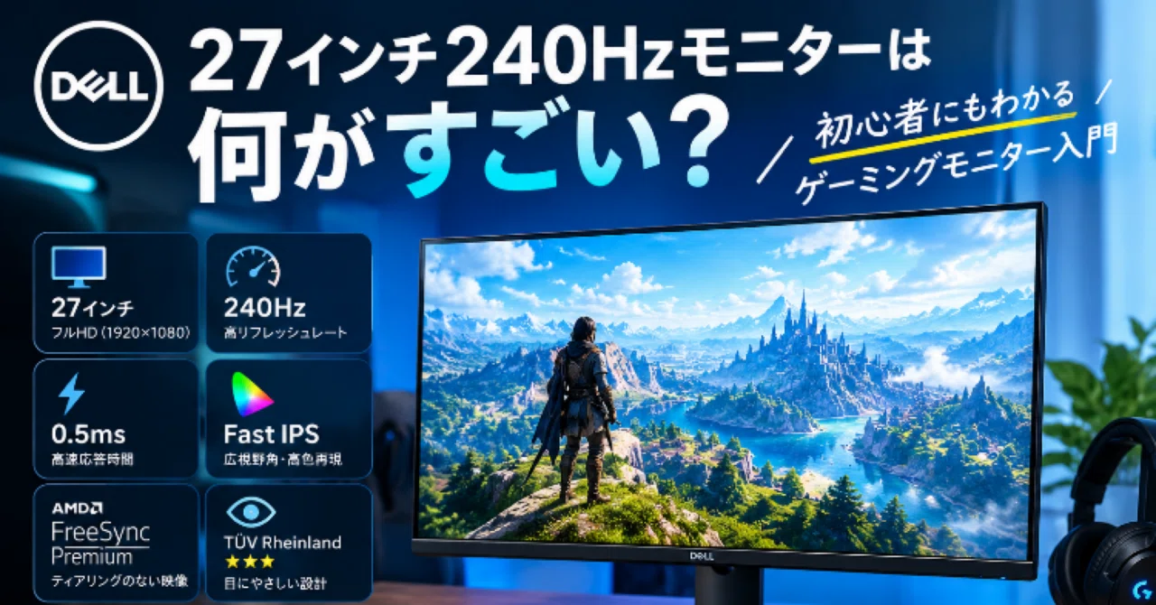 Dell 27インチ240Hzモニターは何がすごい？初心者にもわかるゲーミング