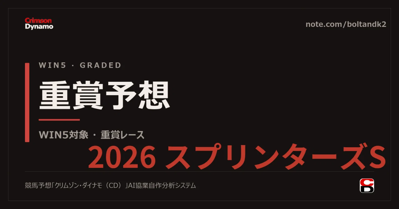 20260927 スプリンターズS CD分析｜競馬予想「クリムゾン・ダイナモ(CD