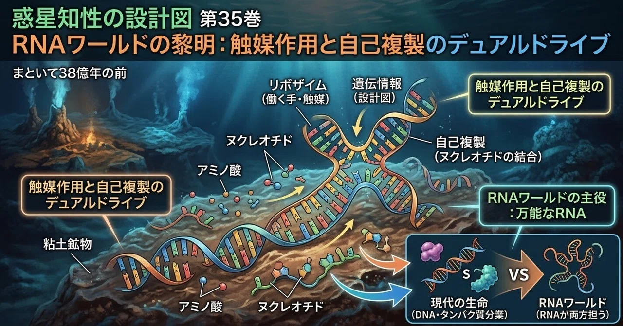 [행성 지성의 설계도] 제35권 RNA 월드의 여명: 촉매 작용과 자기 복제의 듀얼 드라이브｜Aria of ascent:アリア ...