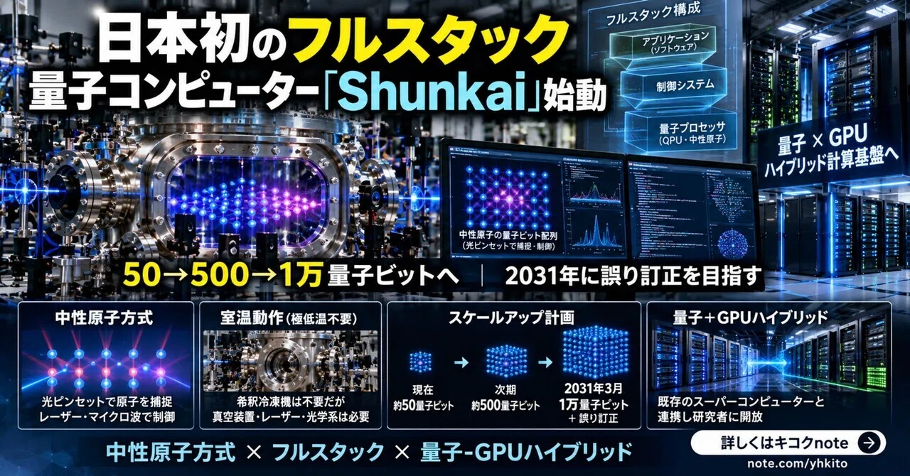 Japan's Shunkai neutral-atom quantum computer begins operation