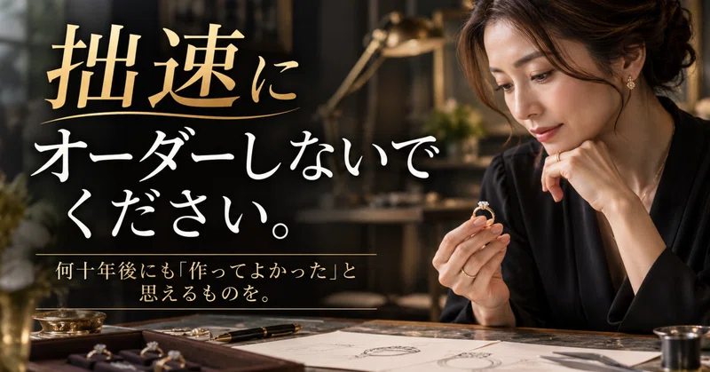 拙速にオーダーしないでください。