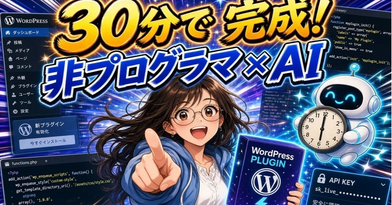 AIにWordPressプラグインを作らせてみたら、30分で完成してしまった話