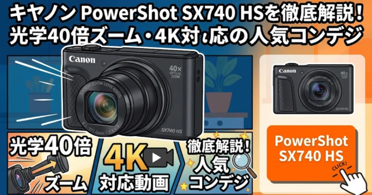 キヤノン PowerShot SX740 HSを徹底解説！光学40倍ズーム・4K対応の