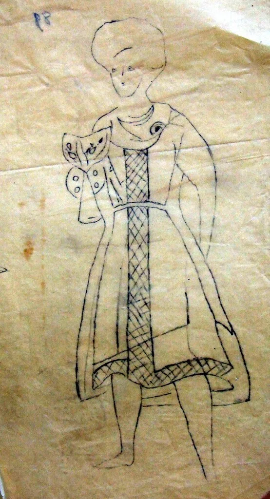 古い紙に描かれた人物像。名前と姿を紙に託すことで、人は離れても本人であり続けられる。