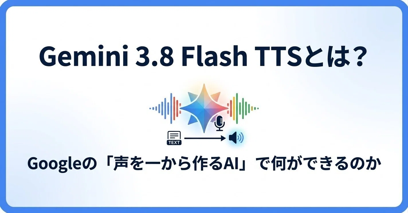 Gemini 3.8 Flash TTSとは？ Googleの「声を一から作るAI」で何が