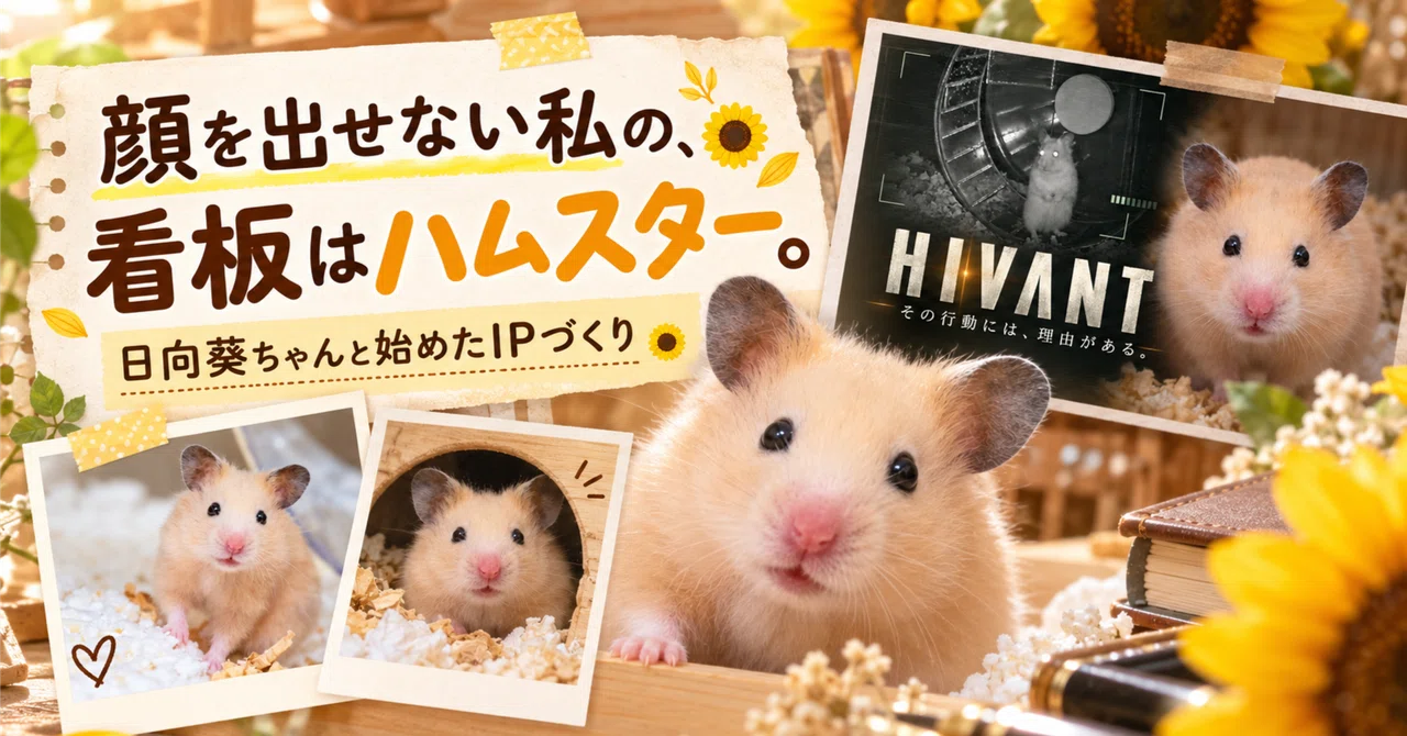 顔出しできないおじさんは、ハムスターを「看板」にできるのか｜日向葵ちゃんと始めたIPづくりの記録｜ちょこのの