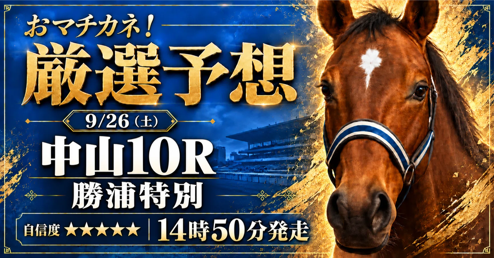 厳選予想】9/26（土）中山10R 勝浦特別（JRA・2勝クラス）14:50発走