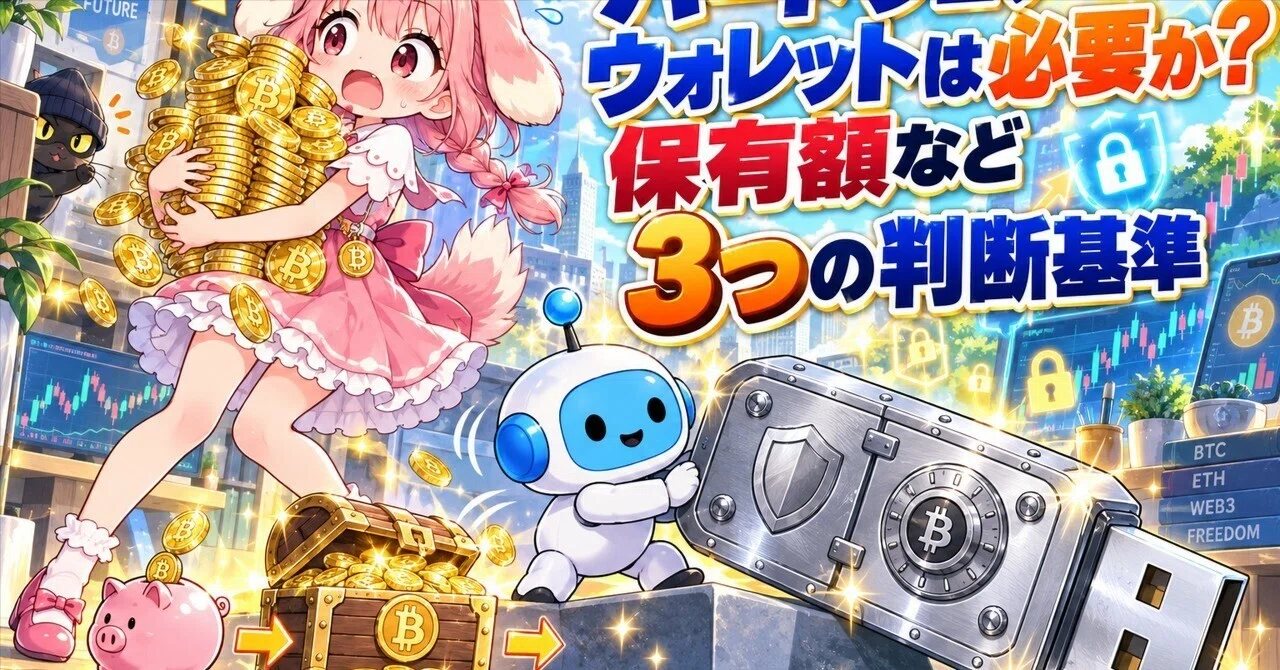 ハードウェアウォレットは必要か？保有額など3つの判断基準
