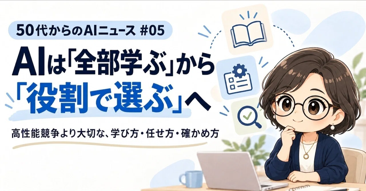 AI News for Those in Their 50s #05: From 'Learning Everything' to 'Choosing by Role'