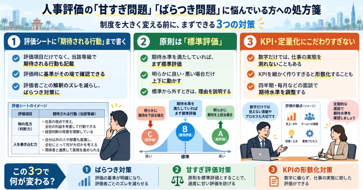 人事評価の「甘すぎ問題」「ばらつき問題」に悩んでいる方への処方箋