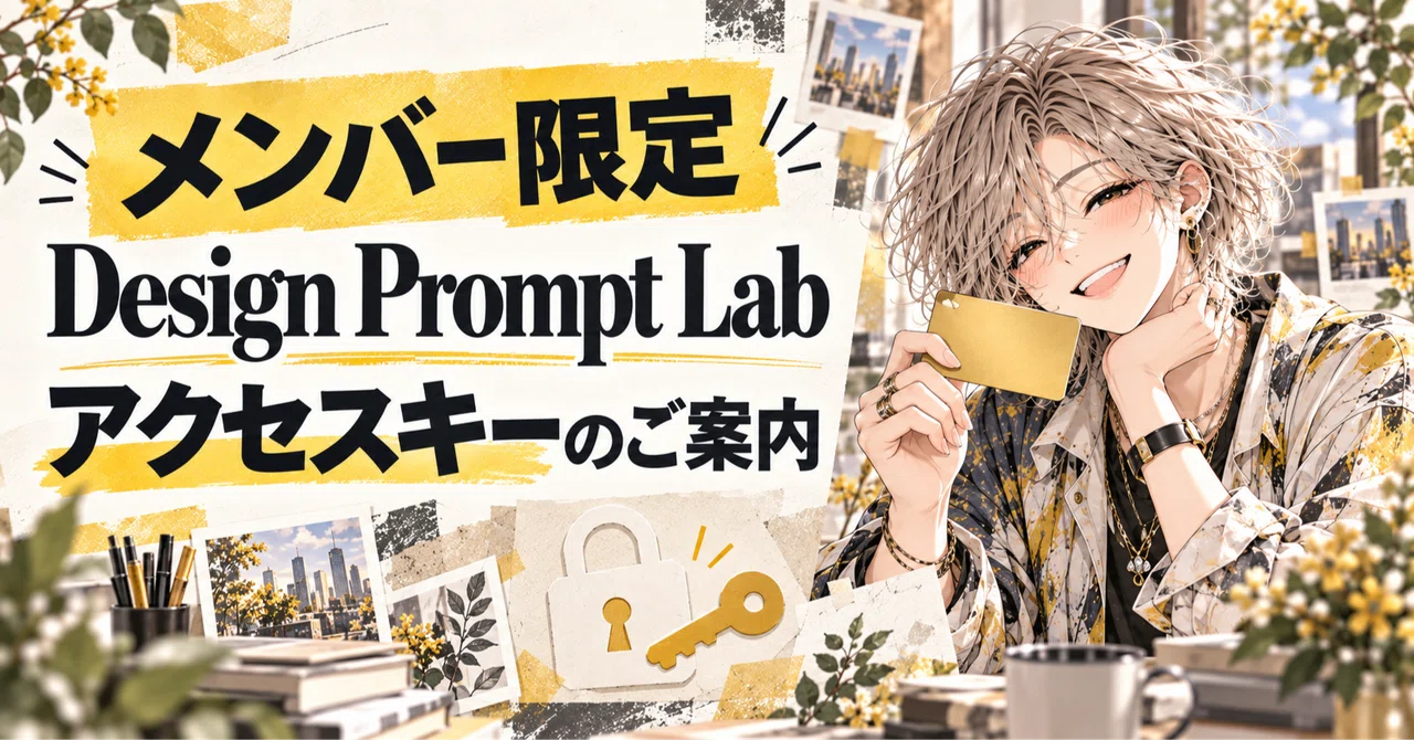 【メンバー限定】Design Prompt Labのアクセスキーと使い方|あなたのAI秘書