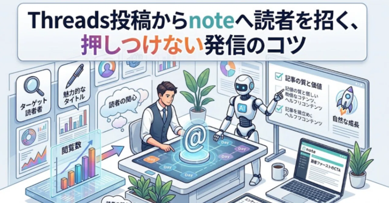 Tips for inviting readers from Threads to note without being pushy｜副業でお小遣い！