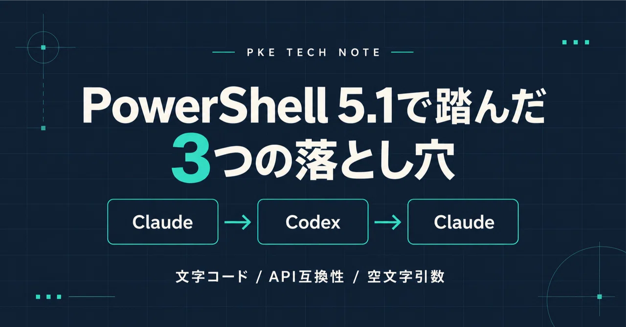 Three Pitfalls Encountered in PowerShell 5.1｜魁｜AIと働く実験ノート