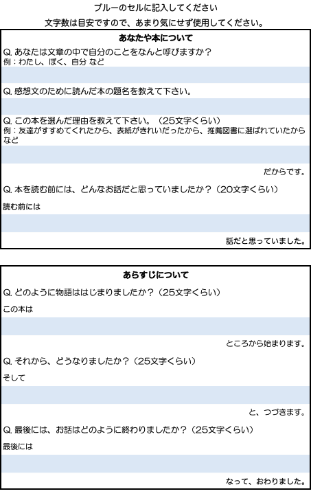 無料公開 小学校低学年向け 読書感想文ツール ひらめき研究社 Note 無料公開 小学校低学年向け 読書感想文ツール ひらめき研究社 Note