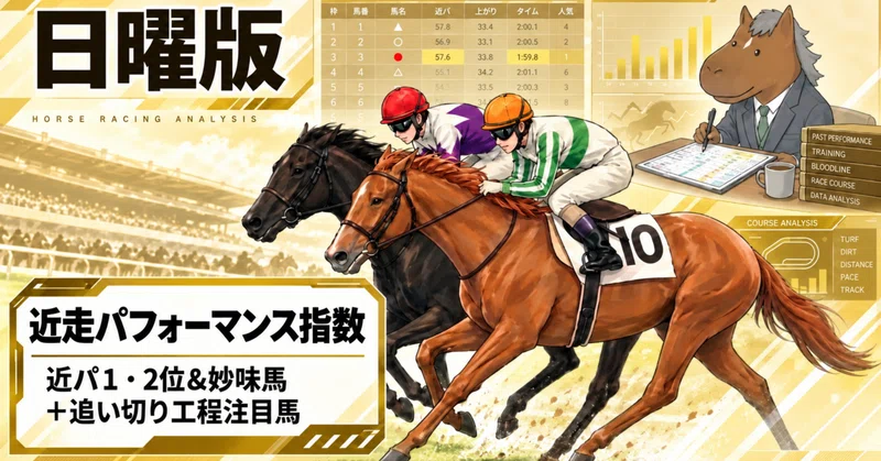 近パ1、2位＆妙味馬＋追い切り工程注目馬（2026年9月27日）