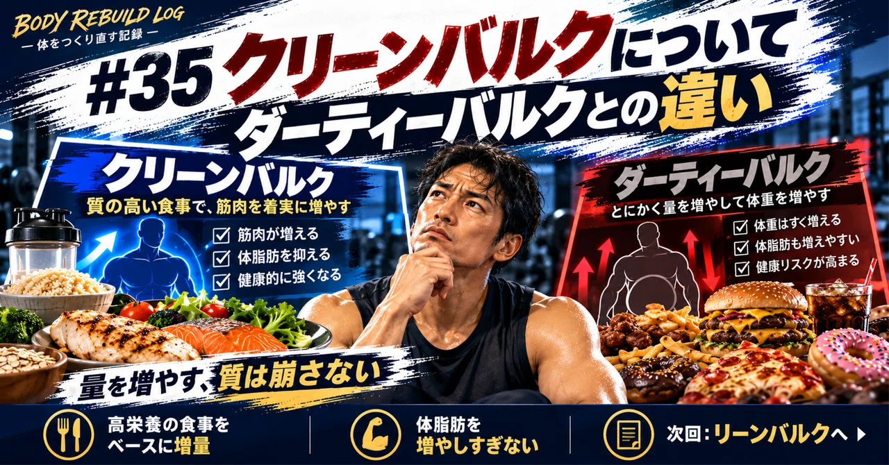 #35 About Clean Bulking｜BODY REBUILD LOG〜47歳のダイエット生活