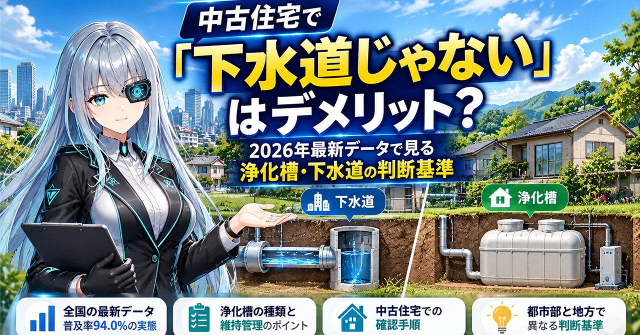 中古住宅で「下水道じゃない」はデメリット？｜2026年最新データで見る
