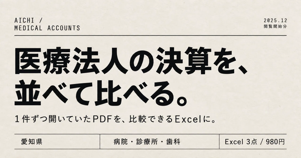 Comparing Medical Corporation Financial Statements in Aichi Prefecture ...