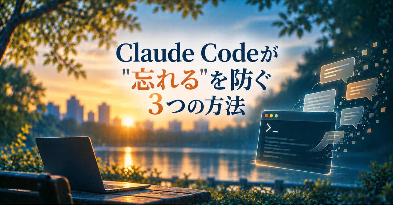 3 Ways to Prevent Claude Code from "Forgetting"｜はるき｜SNS運用代行×AI