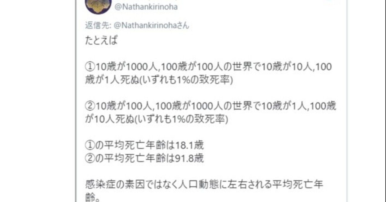 人口動態や社会の反応に左右される平均死亡年齢 nathan ねーさん note