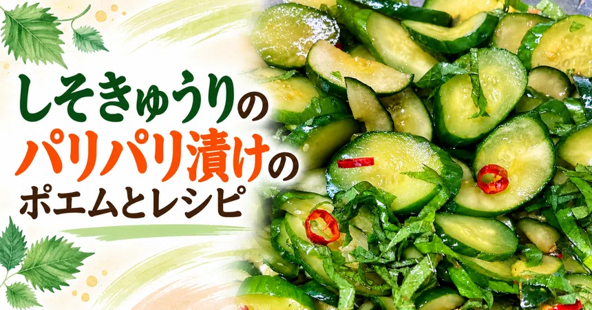 [Side Dish Poem and Recipe] Crispy Shiso Cucumber Pickles｜ふみよ