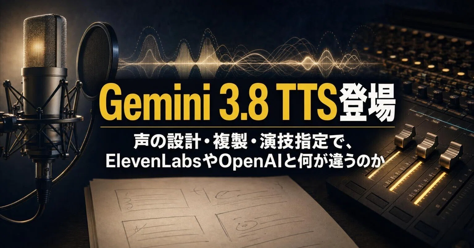 tim✿　3/12までに出来次第発送 Gemini 3.8 TTSとは｜声の設計・複製・演技指定をElevenLabs・OpenAIと