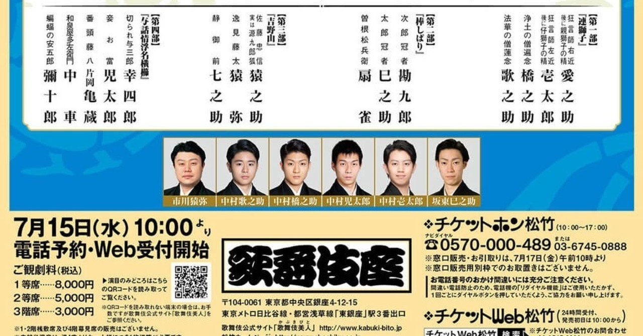 劇評169 猿之助 七之助の万事派手な 吉野山 藝と笑いの 源氏店 は 幸四郎の戦略に貫かれていた 長谷部浩 Note
