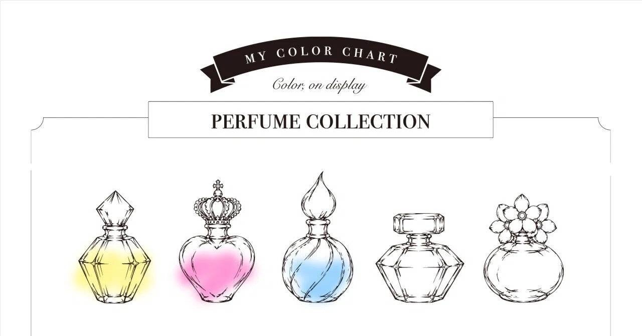 I created a 'Color Your Own' My Color Chart / Perfume Bottle Collection ...