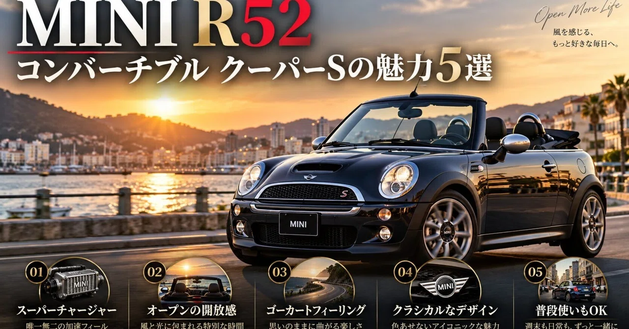 MINI R52 コンバーチブル クーパーSの魅力5選｜今だから乗りたい