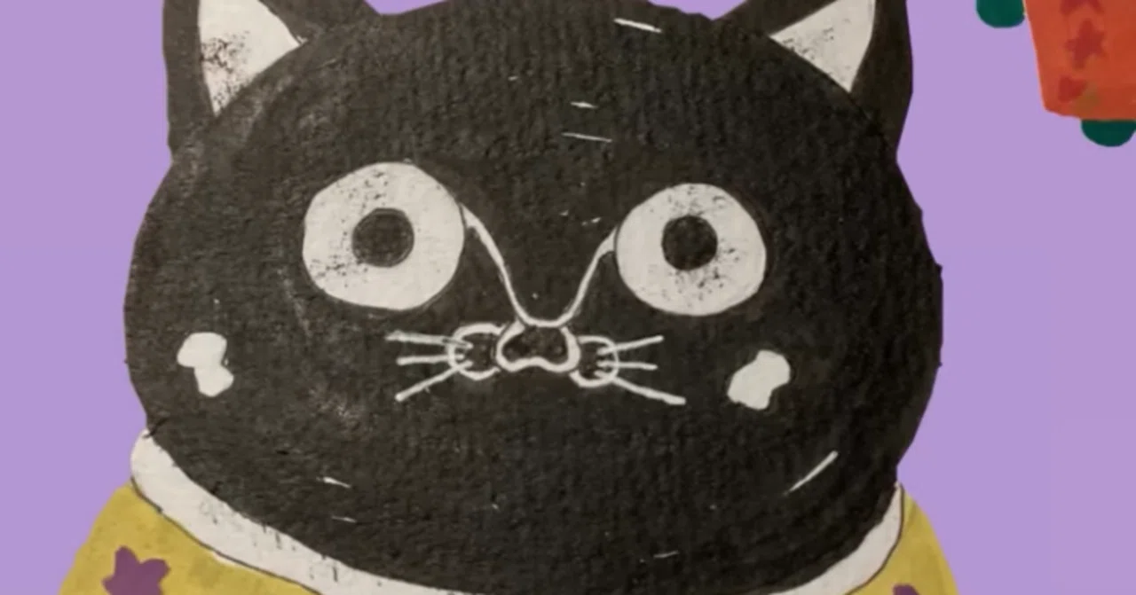 猫の絵　ダリアシリーズ 猫ちゃん大先生のアトリエから。ダリアをクールに。。。｜猫ちゃん大先生
