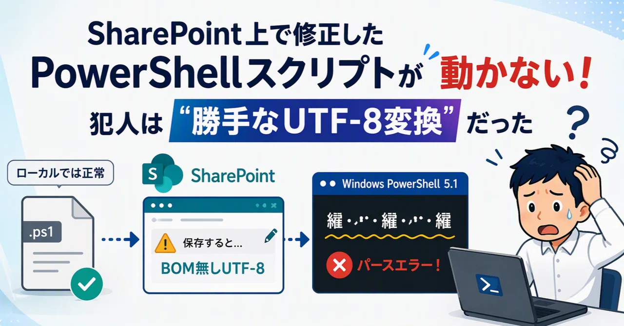 The PowerShell script I edited on SharePoint won't run! The culprit was ...