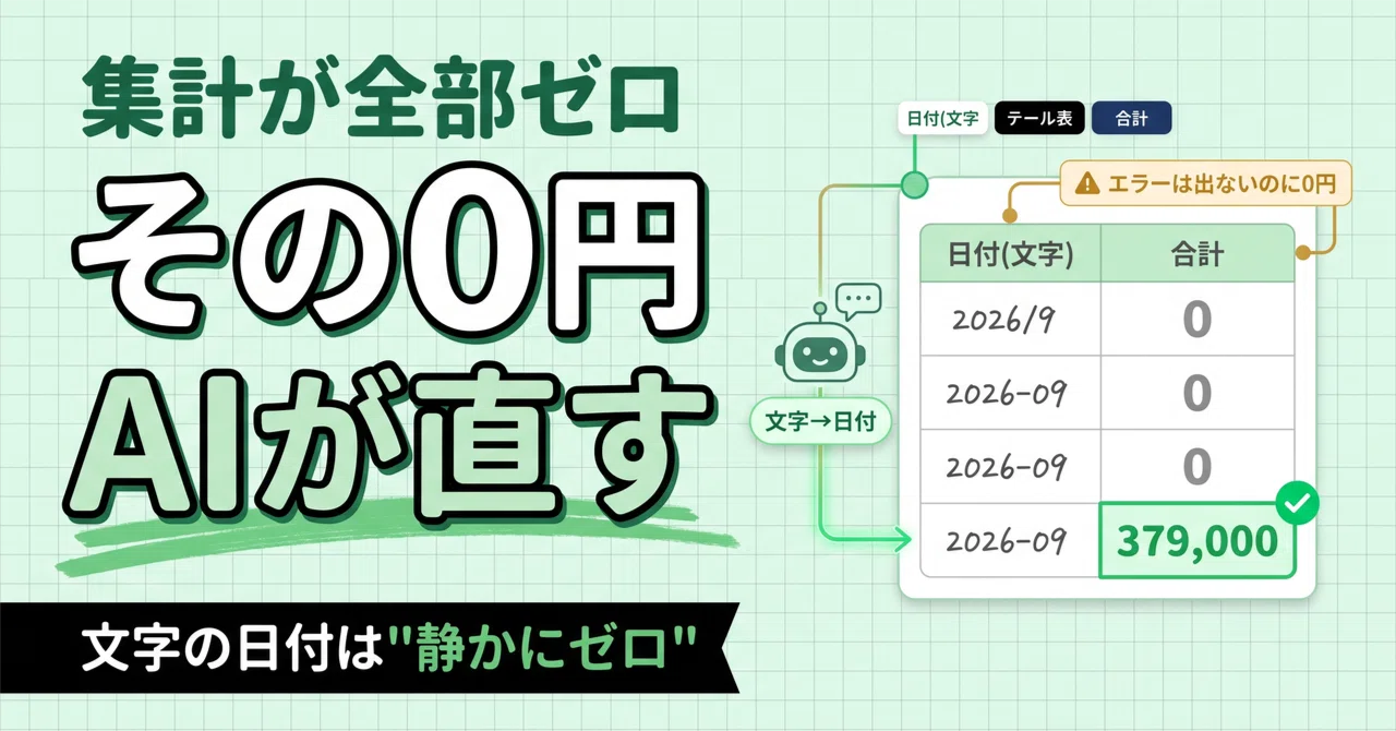 月ごとの集計が合わない表を、AIに直してもらう｜さくさく🌸AI使って