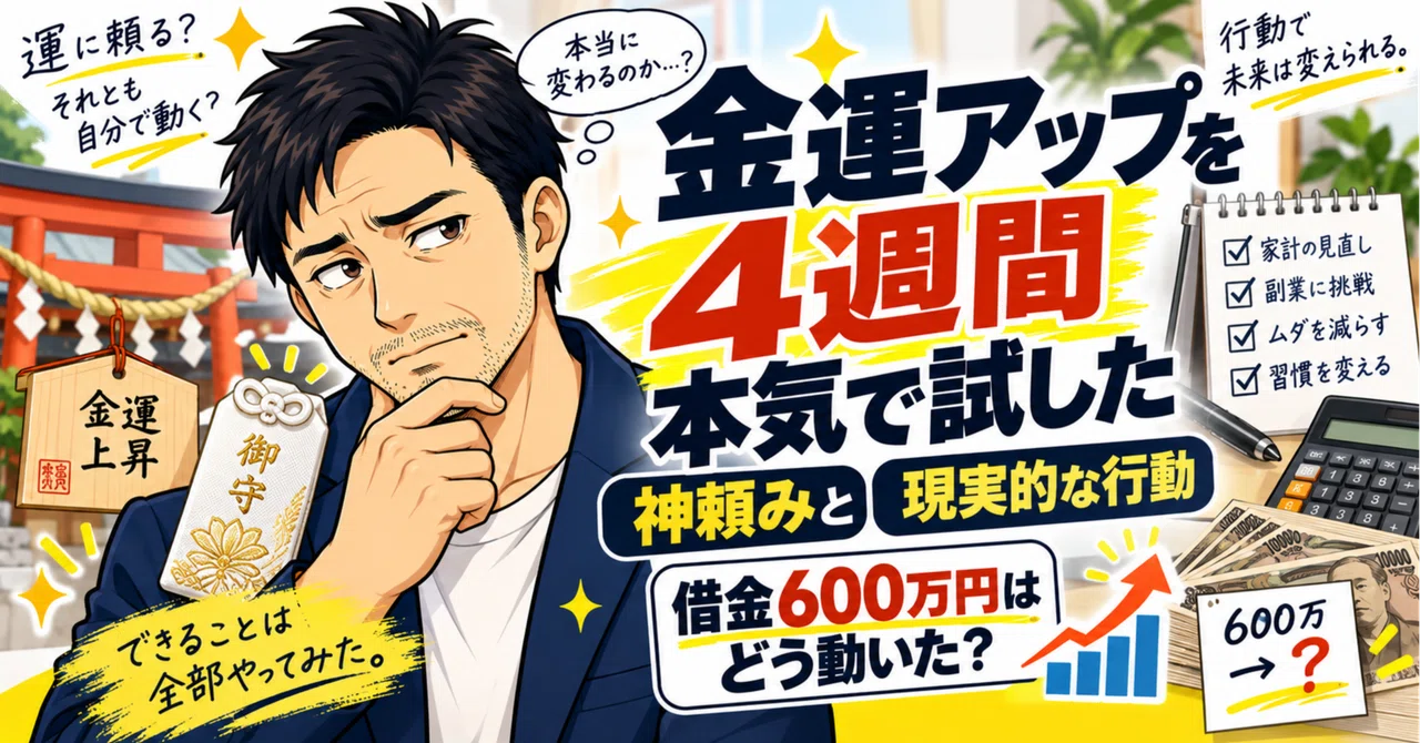 金運アップを4週間本気で試した。神頼みと現実的な行動、借金600万 ...