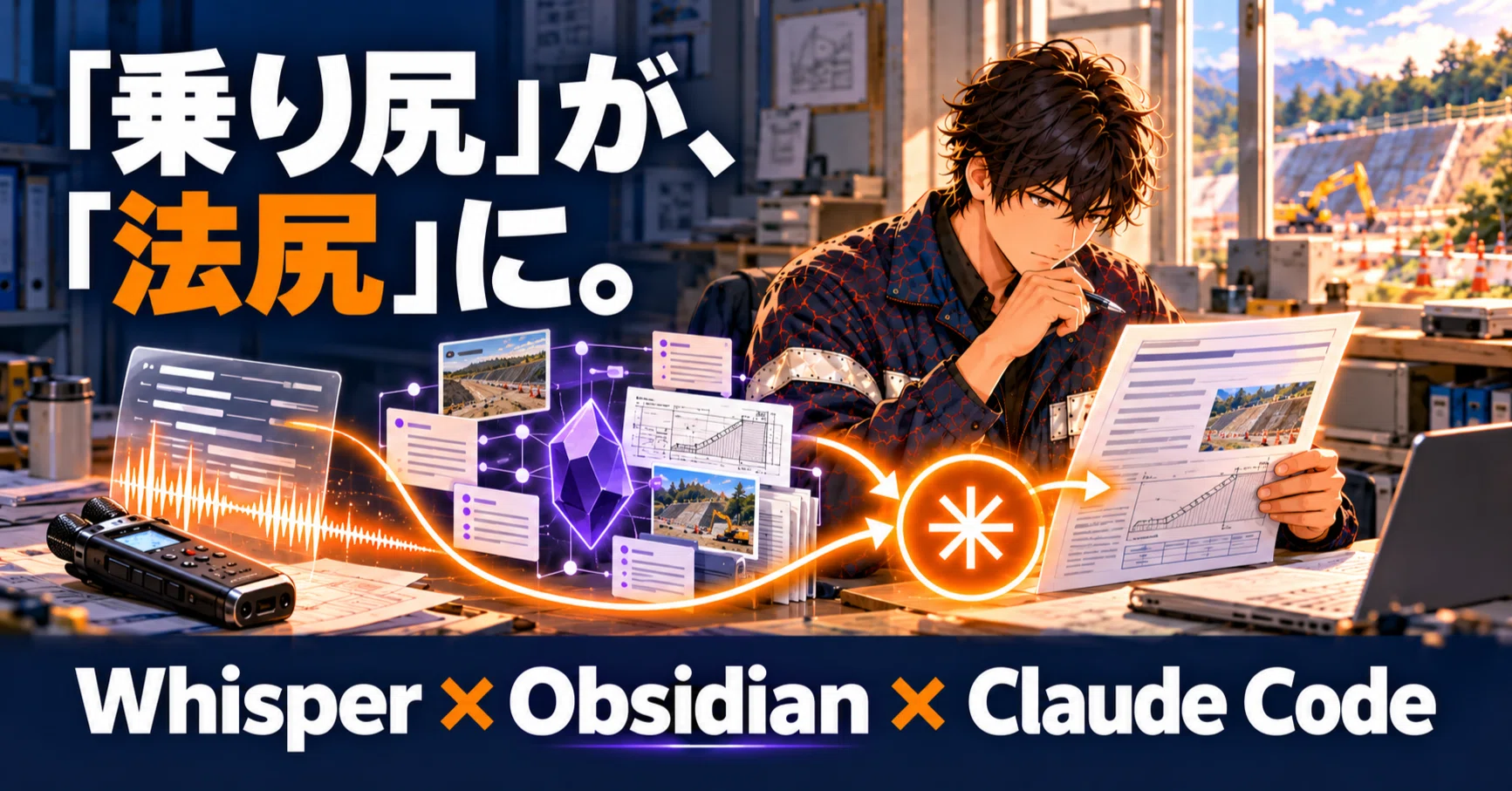 文字起こしは「乗り尻」、議事録は「法尻」 〜Whisper×Obsidian×Claude
