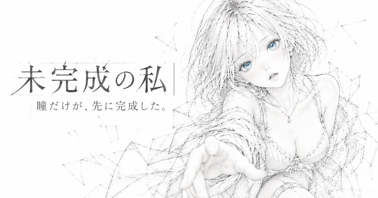 僕のアート】未完成の私｜瞳だけが、先に完成した。｜零ぴちゅ。