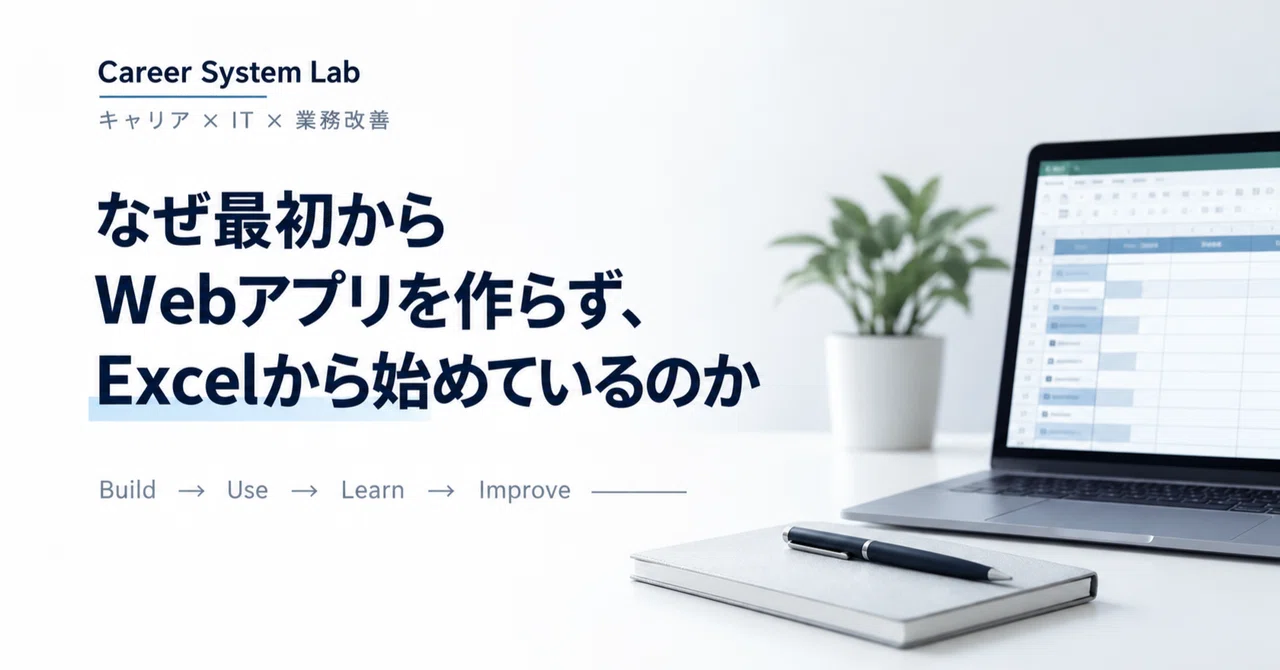 なぜ最初からWebアプリを作らず、Excelから始めているのか｜Career System Lab｜転職×AI×社内SE