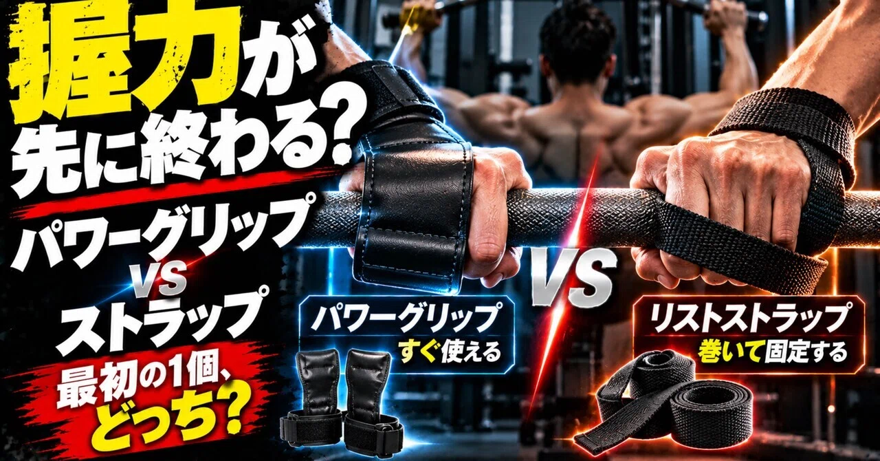 パワーグリップとリストストラップはどっちがいい？背中トレで握力が先
