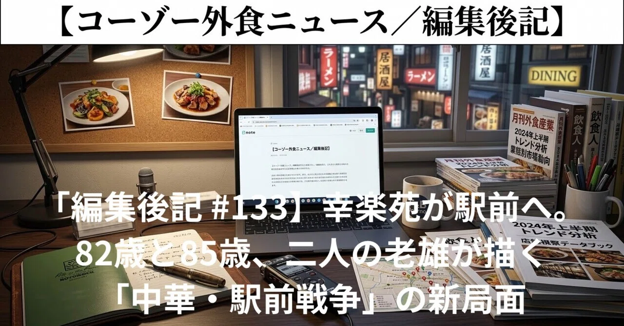 幸楽苑、酒蔵買収で駅前進出を加速——日高屋との「中華×ちょい飲み」競争が本格化か