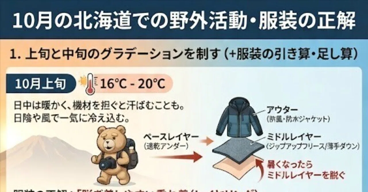 10月の北海道は、もう『初冬』おすすめの服装【完全版】夏タイヤでの北海道旅行は「10月中旬まで」がリミット