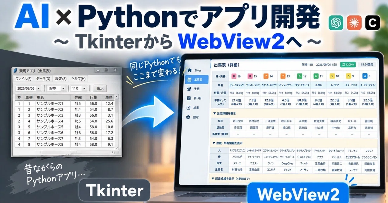 AI × Pythonでアプリ開発 TkinterからWebView2へ｜日々のマネジメントログ