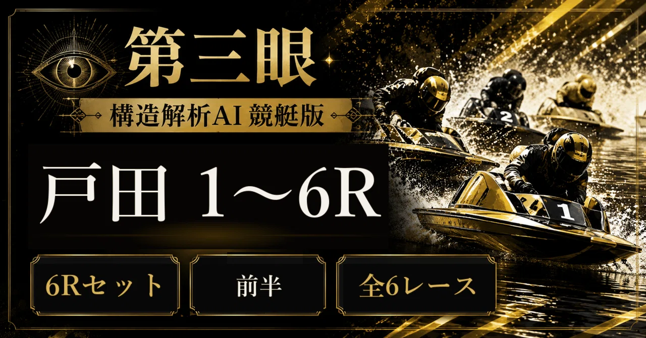 競艇予想】《第三眼》戸田 1～6R｜第三眼