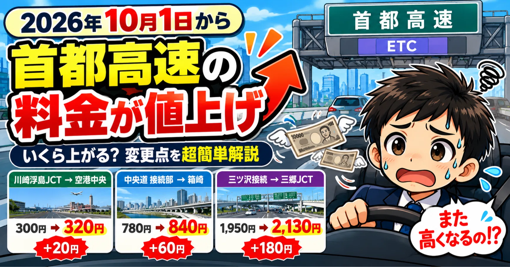 しゅらコマ未開封  値段提示 2026年10月1日から】首都高速の料金が値上げ｜いくら上がる？変更点を