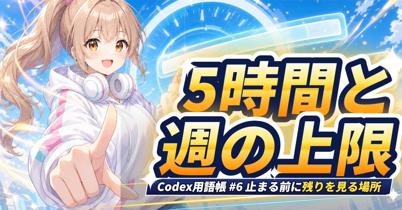 Codexが急に止まった？使用量の上限と残りの見方 【Codex用語帳 #6