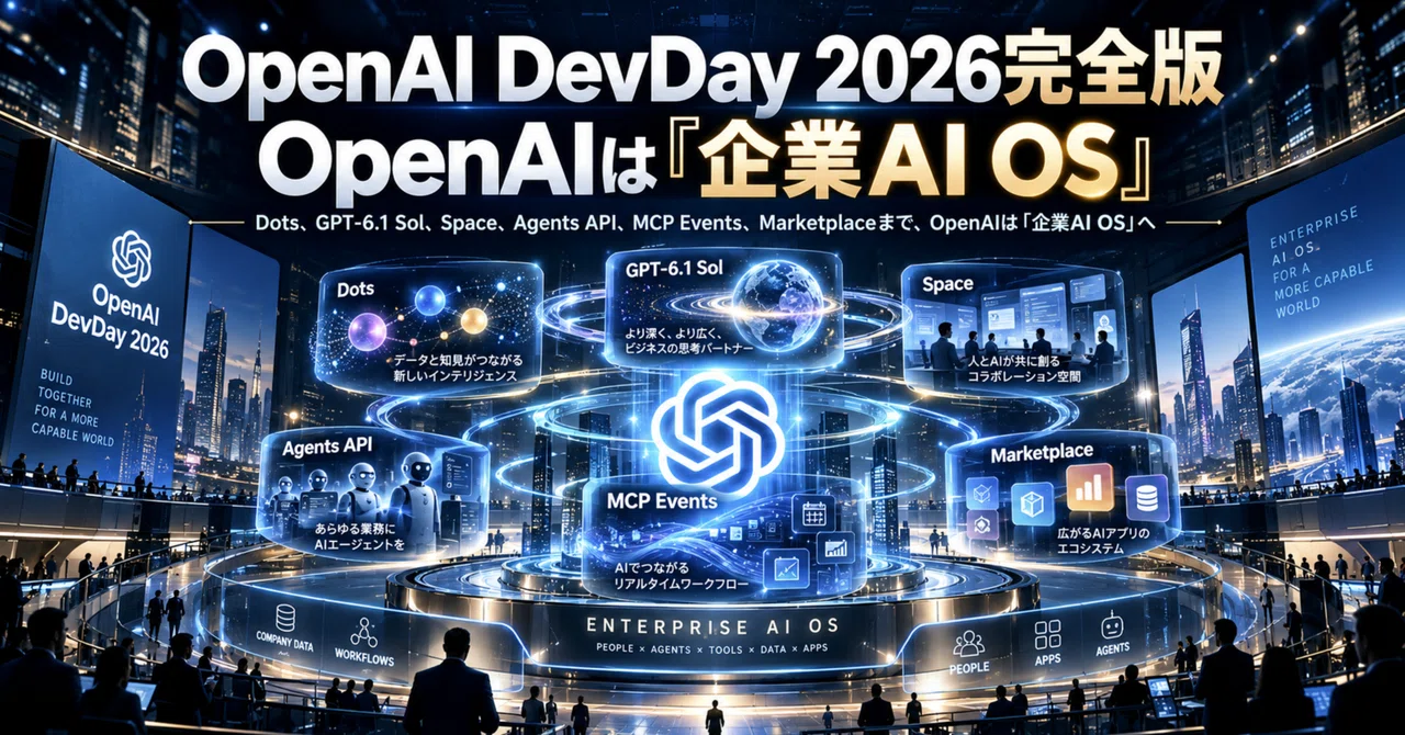 OpenAI DevDay 2026 완전판 - Dots, GPT-6.1 Sol, Space, Agents API, MCP ...