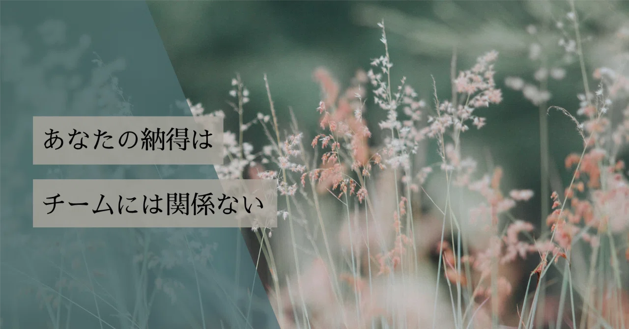 あなたの納得はチームには関係ない｜Aki